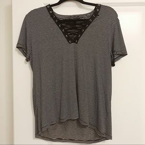 F21 lace up tee